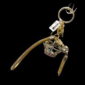 NEW HALLMARK Jewel WRISTLET Gold Crown + CZ Key Ring Keychain